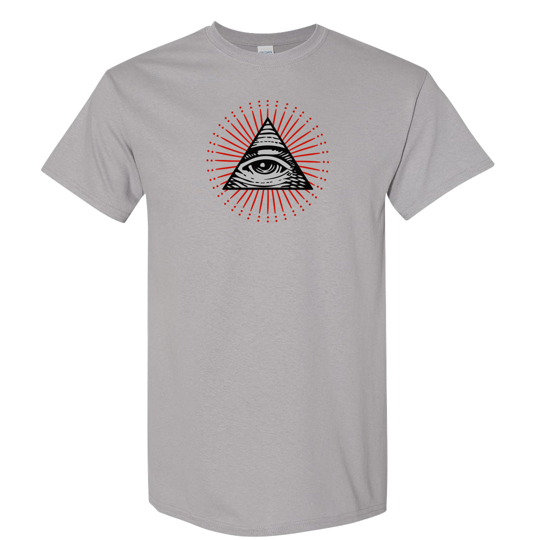 Fire Red 9s T Shirt | All Seeing Eye, Gravel