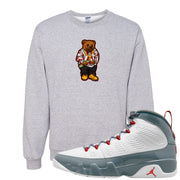 Fire Red 9s Crewneck Sweatshirt | Sweater Bear, Ash