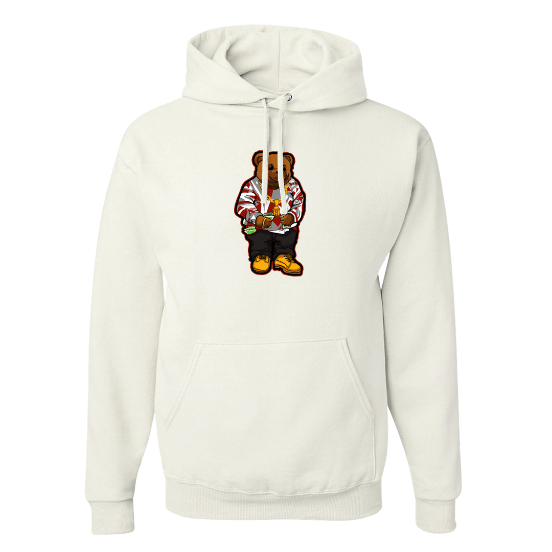 Fire Red 9s Hoodie | Sweater Bear, White