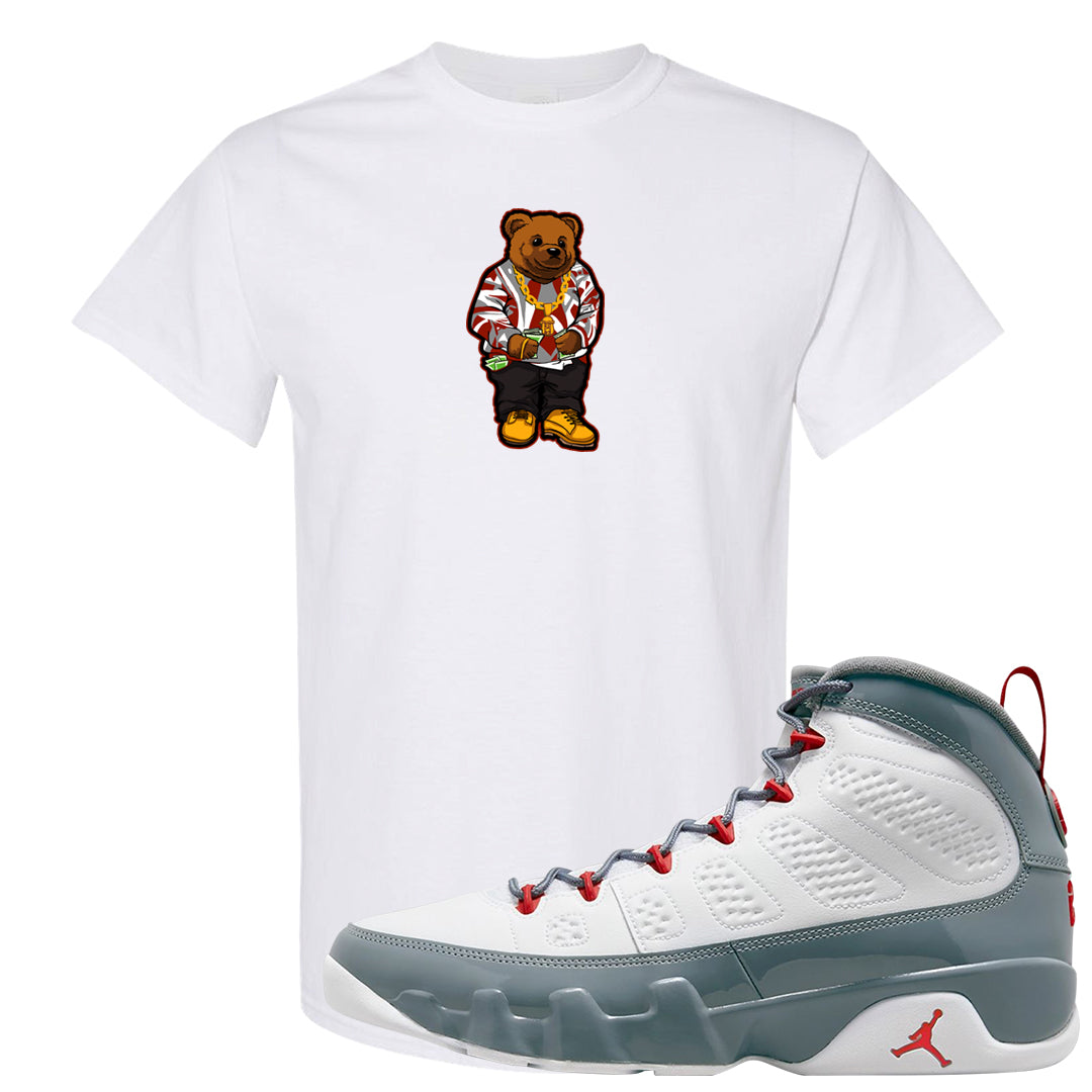 Fire Red 9s T Shirt | Sweater Bear, White