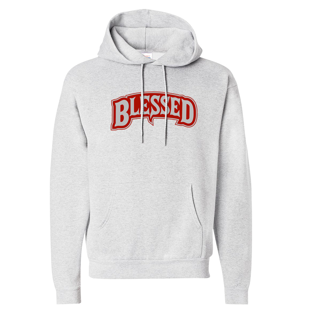 Fire Red 9s Hoodie | Blessed Arch, Ash