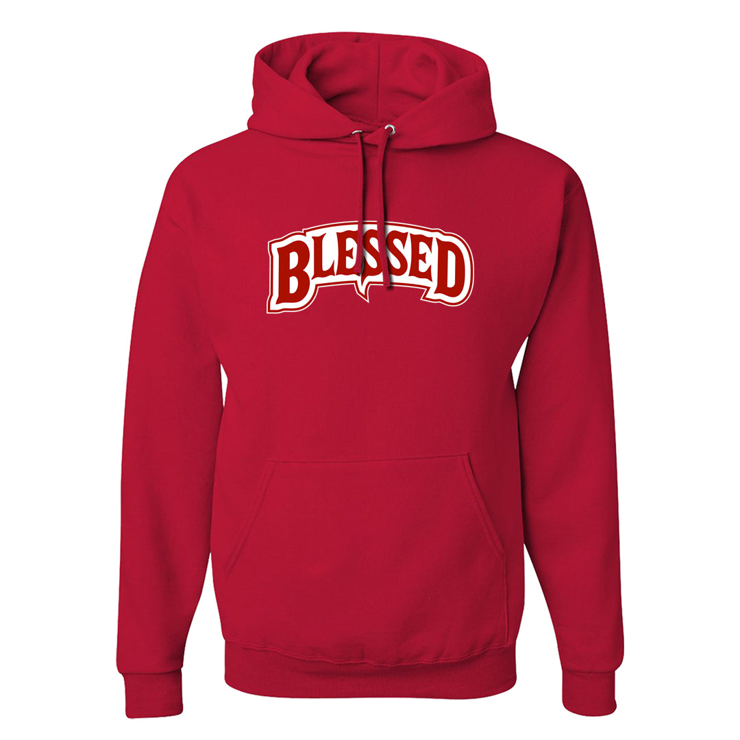 Fire Red 9s Hoodie | Blessed Arch, Red