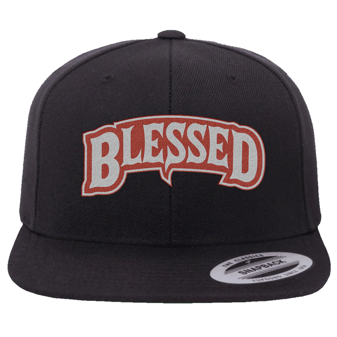 Fire Red 9s Snapback Hat | Blessed Arch, Black