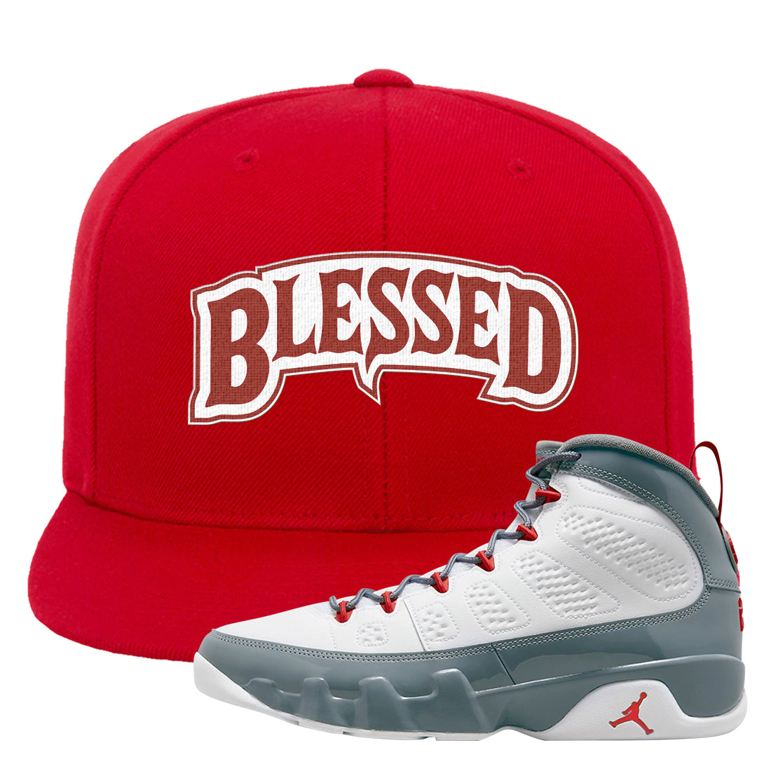 Fire Red 9s Snapback Hat | Blessed Arch, Red