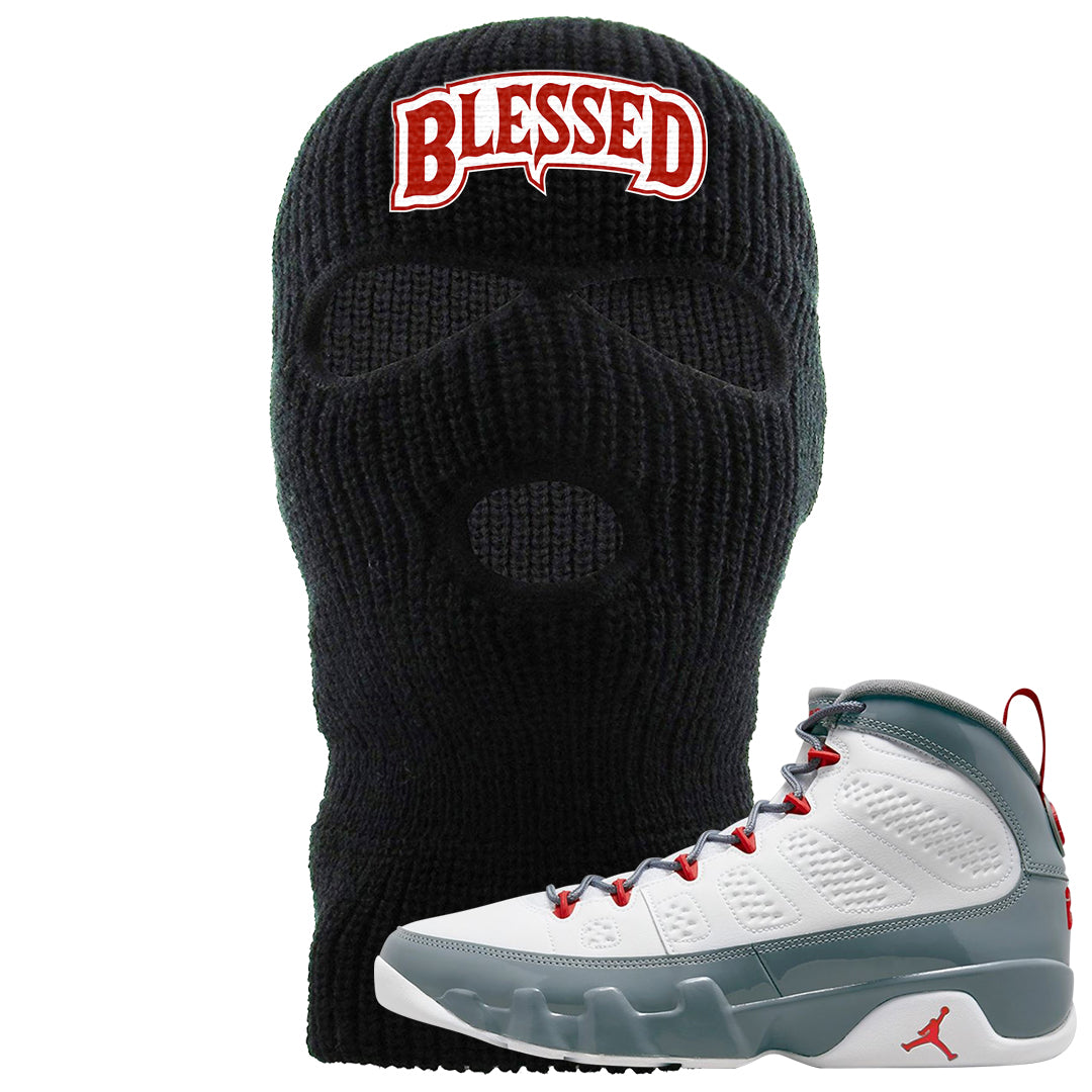 Fire Red 9s Ski Mask | Blessed Arch, Black