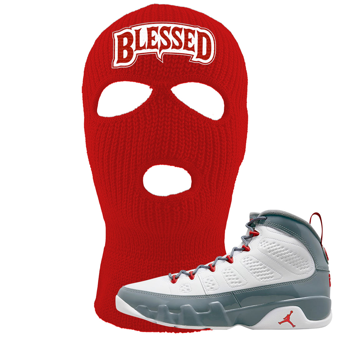 Fire Red 9s Ski Mask | Blessed Arch, Red