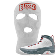 Fire Red 9s Ski Mask | Blessed Arch, White