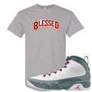 Fire Red 9s T Shirt | Blessed Arch, Gravel