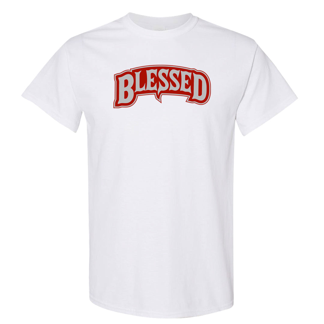 Fire Red 9s T Shirt | Blessed Arch, White