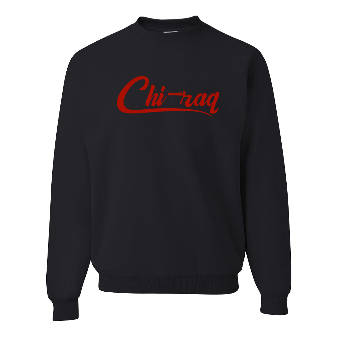 Fire Red 9s Crewneck Sweatshirt | Chiraq, Black