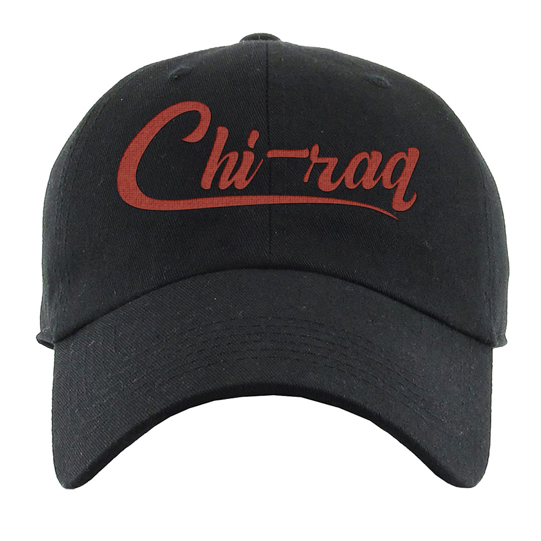 Fire Red 9s Dad Hat | Chiraq, Black