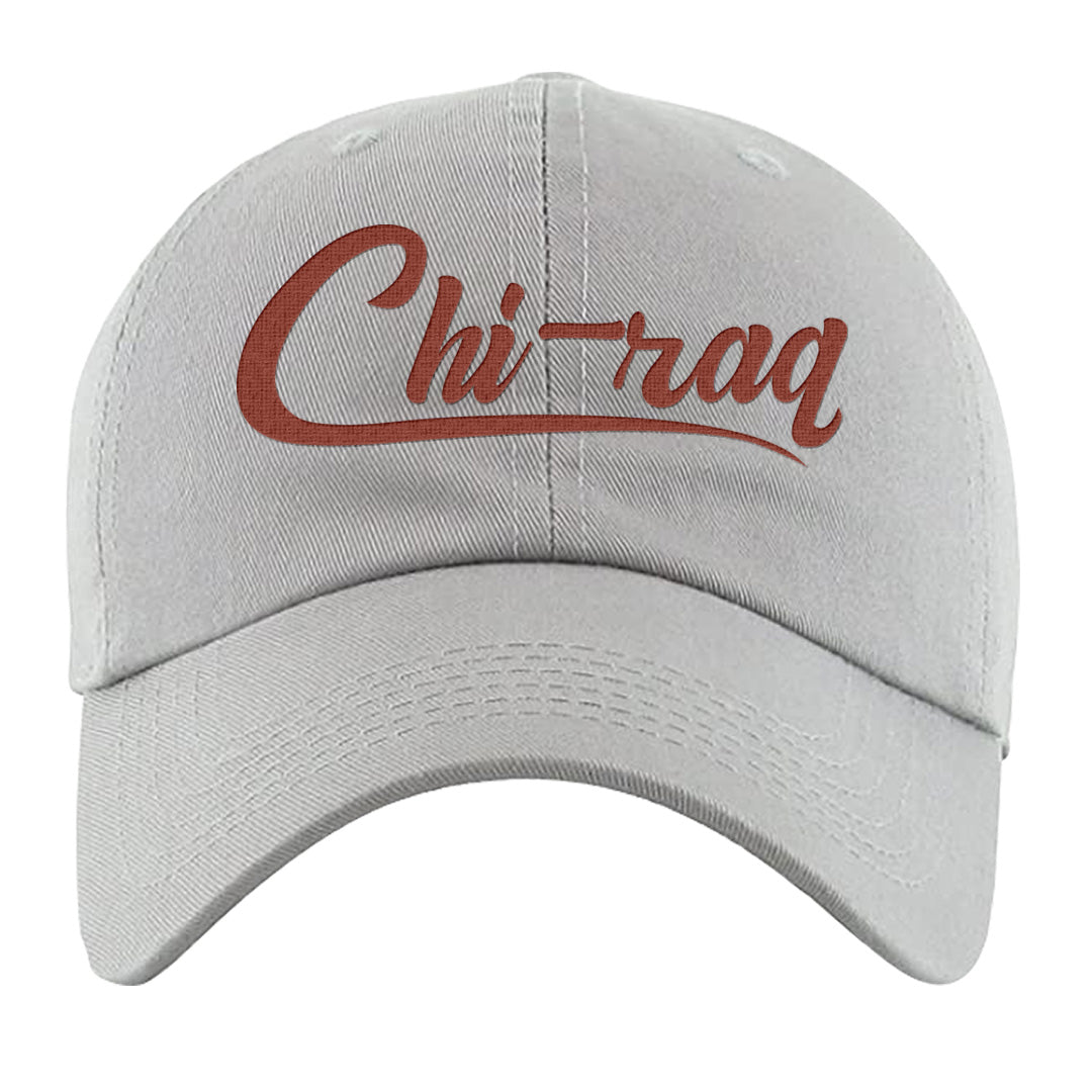 Fire Red 9s Dad Hat | Chiraq, Light Gray