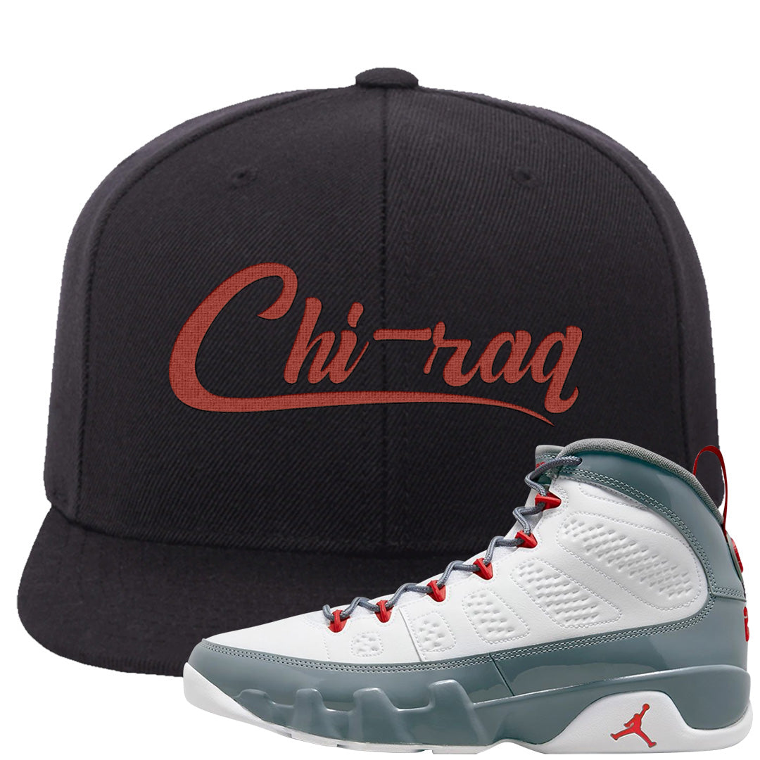 Fire Red 9s Snapback Hat | Chiraq, Black