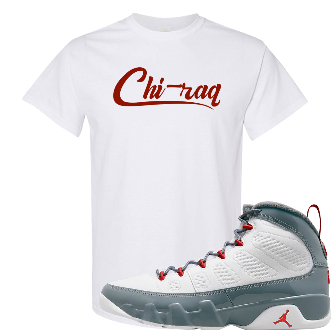 Fire Red 9s T Shirt | Chiraq, White