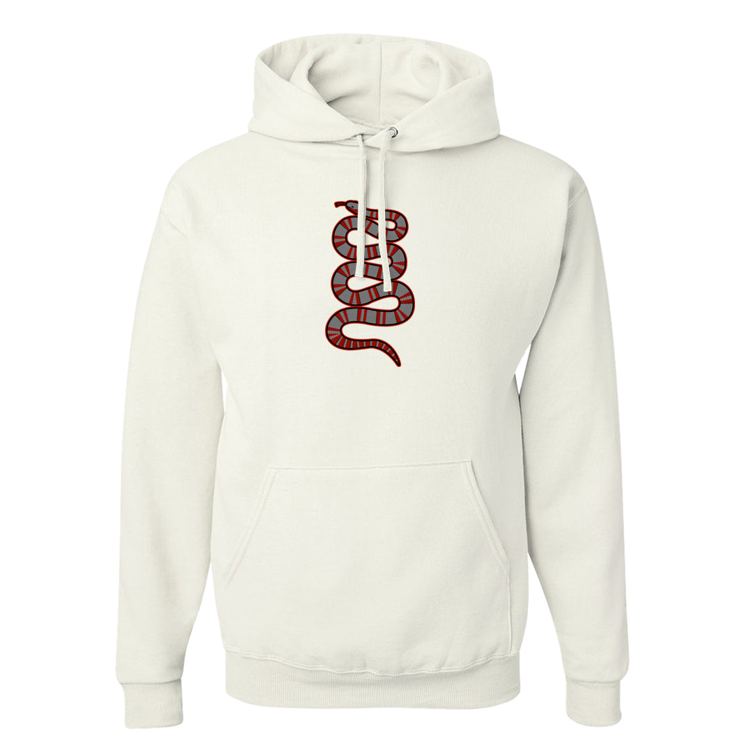 Fire Red 9s Hoodie | Coiled Snake, White