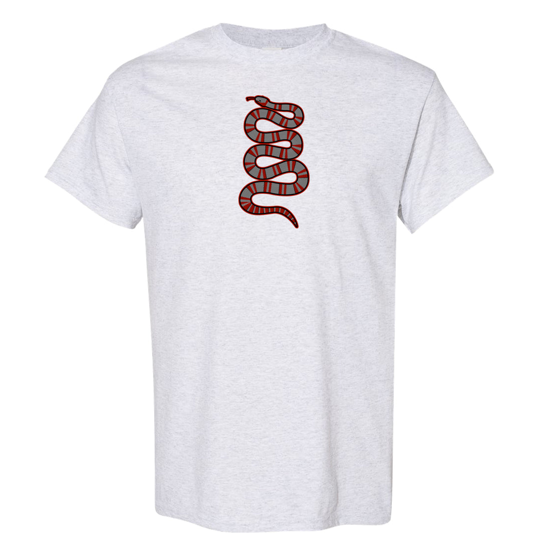 Fire Red 9s T Shirt | Coiled Snake, Ash