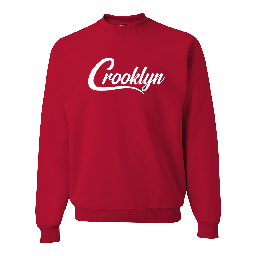 Fire Red 9s Crewneck Sweatshirt | Crooklyn, Red