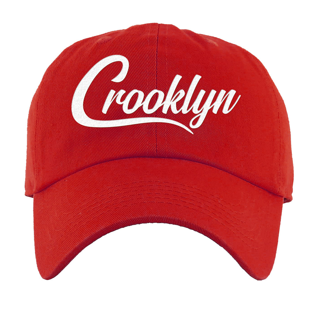 Fire Red 9s Dad Hat | Crooklyn, Red