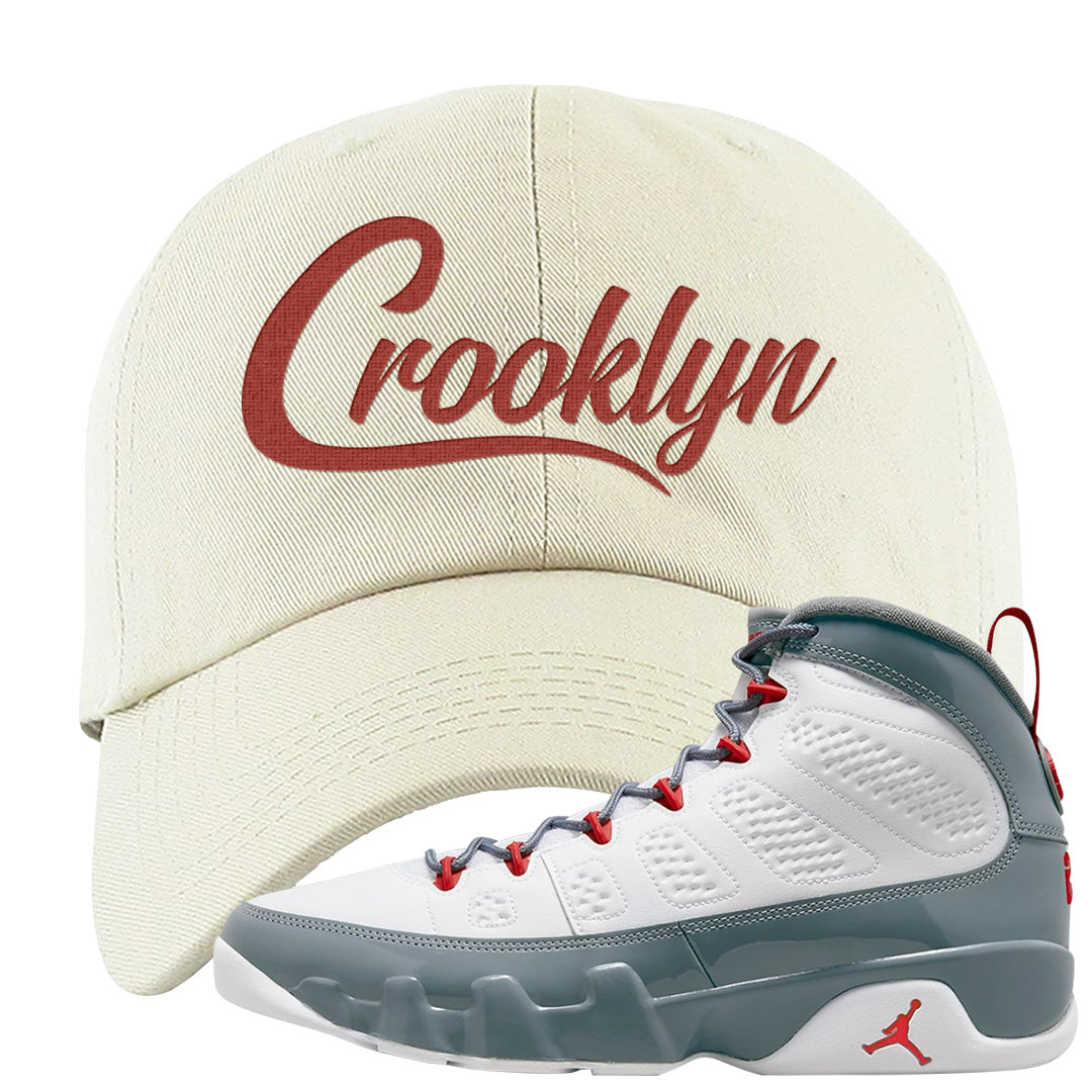 Fire Red 9s Dad Hat | Crooklyn, White