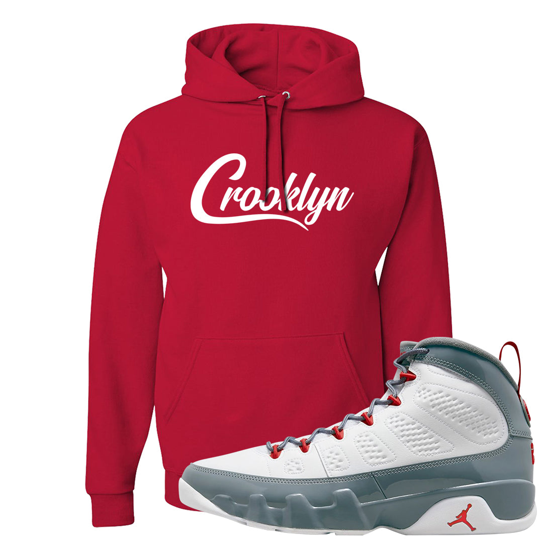 Fire Red 9s Hoodie | Crooklyn, Red