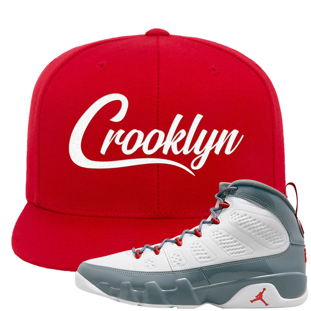 Fire Red 9s Snapback Hat | Crooklyn, Red