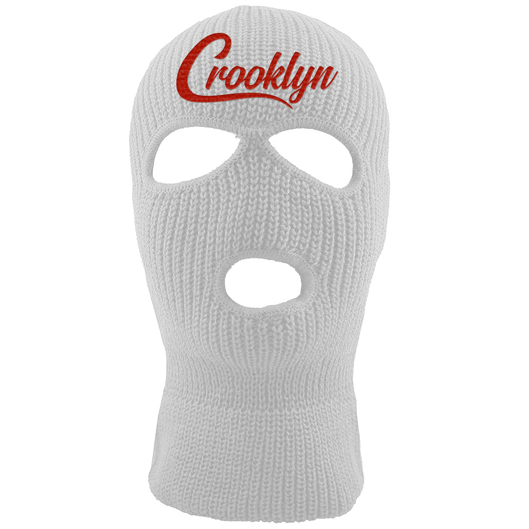 Fire Red 9s Ski Mask | Crooklyn, White