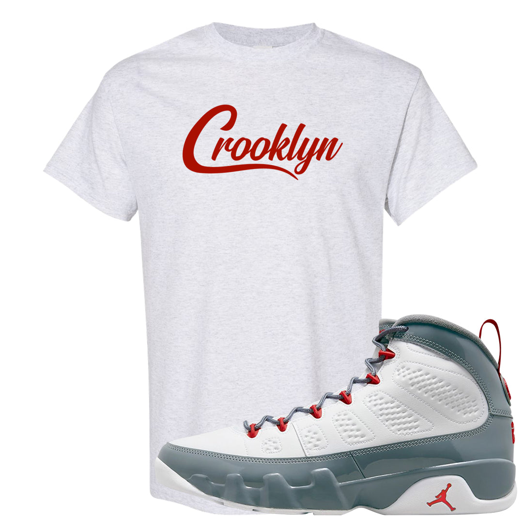Fire Red 9s T Shirt | Crooklyn, Ash