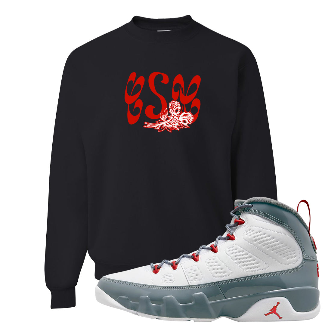 Fire Red 9s Crewneck Sweatshirt | Certified Sneakerhead, Black
