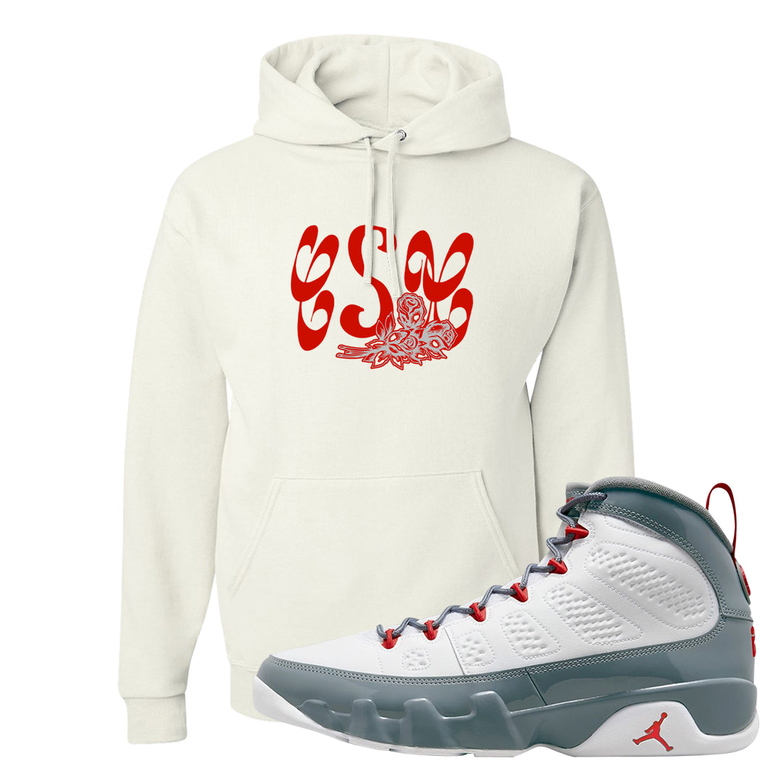 Fire Red 9s Hoodie | Certified Sneakerhead, White