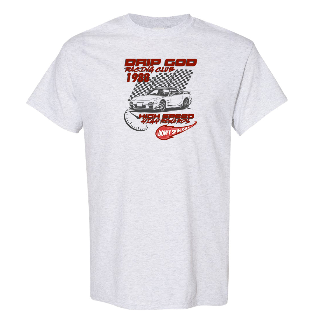 Fire Red 9s T Shirt | Drip God Racing Club, Ash