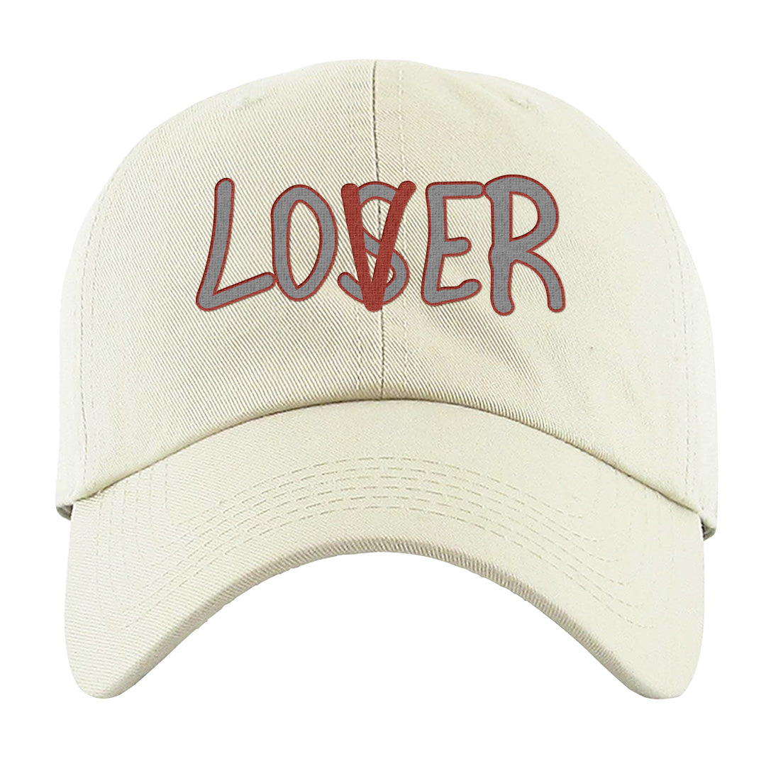 Fire Red 9s Dad Hat | Lover, White