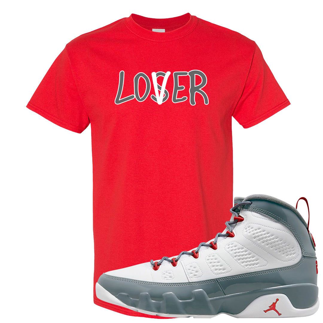 Fire Red 9s T Shirt | Lover, Red