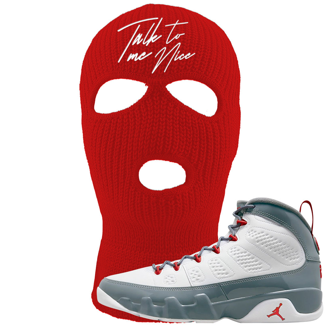 Fire Red 9s Ski Mask | Talk To Me Nice, Red