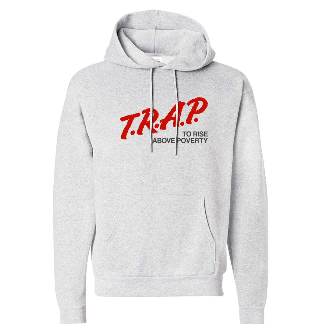 Fire Red 9s Hoodie | Trap To Rise Above Poverty, Ash