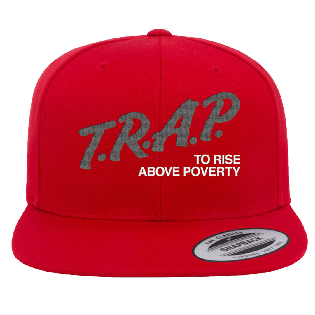 Fire Red 9s Snapback Hat | Trap To Rise Above Poverty, Red
