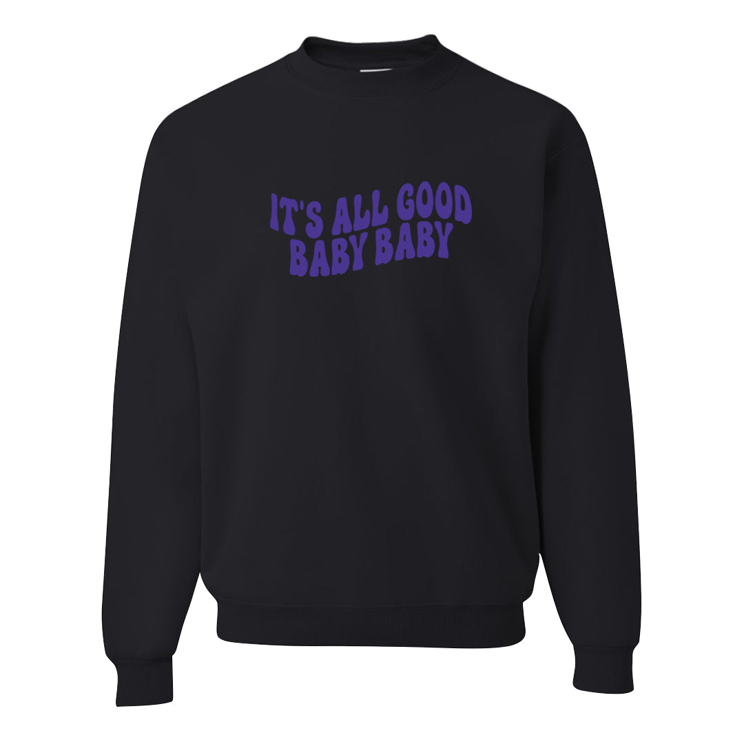 Light Olive 9s Crewneck Sweatshirt | All Good Baby, Black