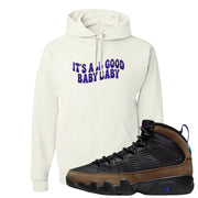 Light Olive 9s Hoodie | All Good Baby, White