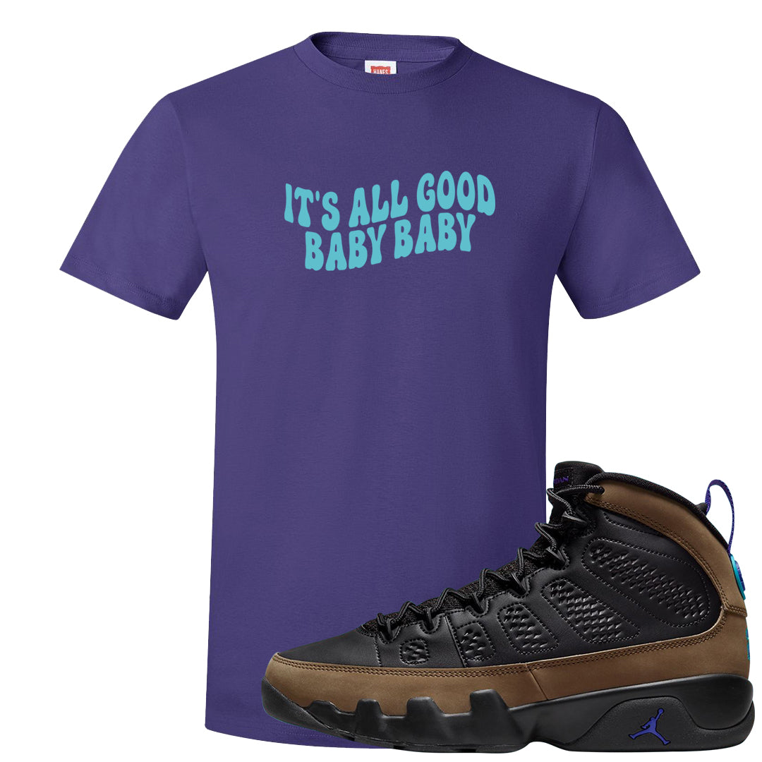Light Olive 9s T Shirt | All Good Baby, Purple