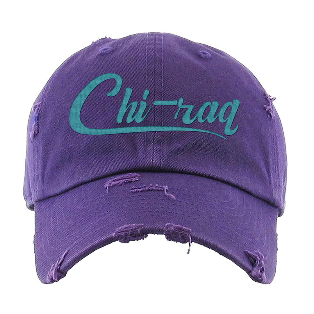 Light Olive 9s Distressed Dad Hat | Chiraq, Purple