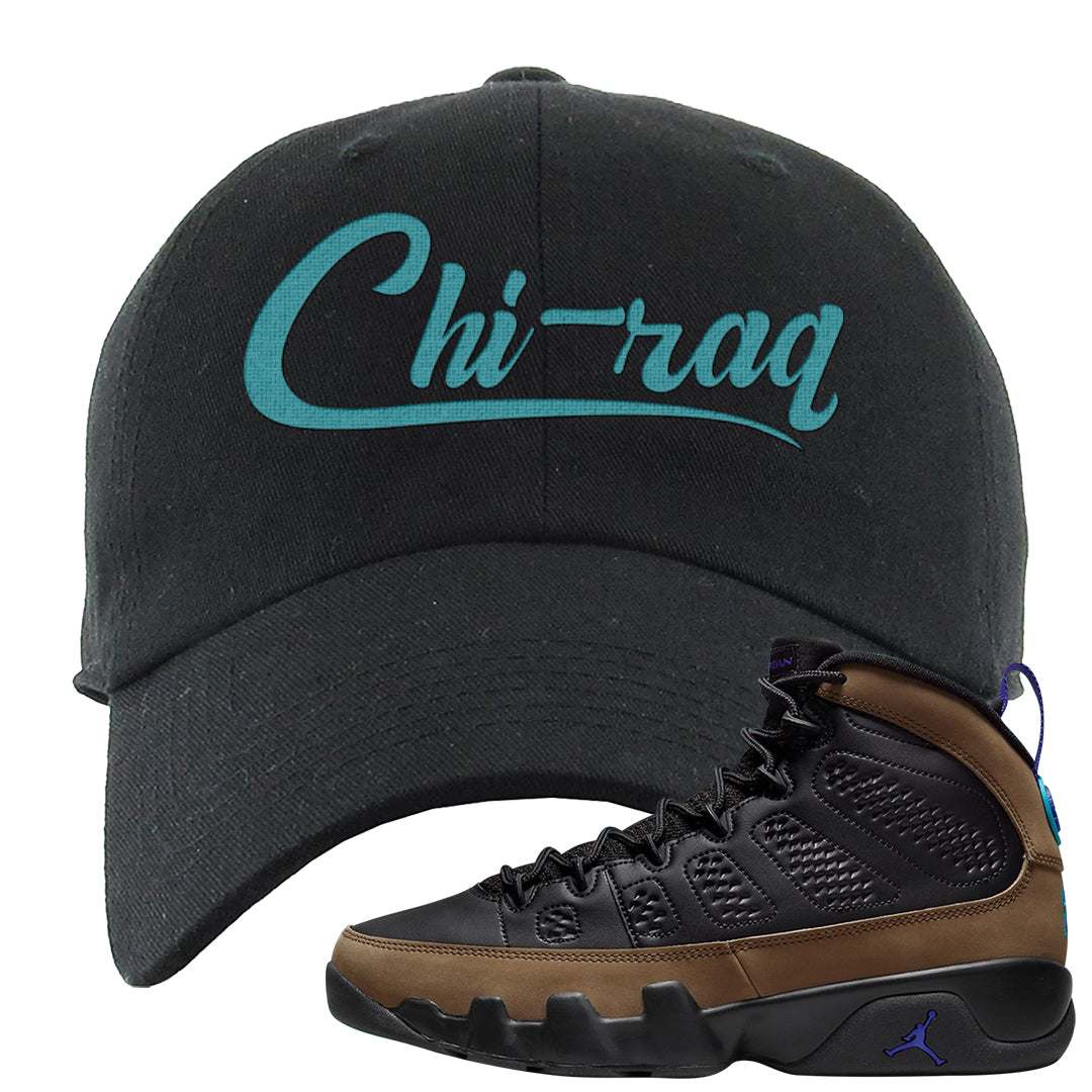 Light Olive 9s Dad Hat | Chiraq, Black