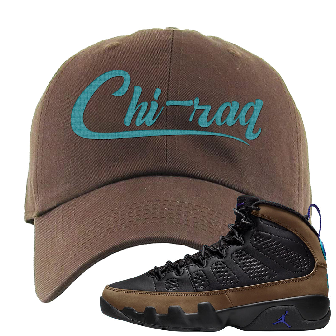 Light Olive 9s Dad Hat | Chiraq, Brown