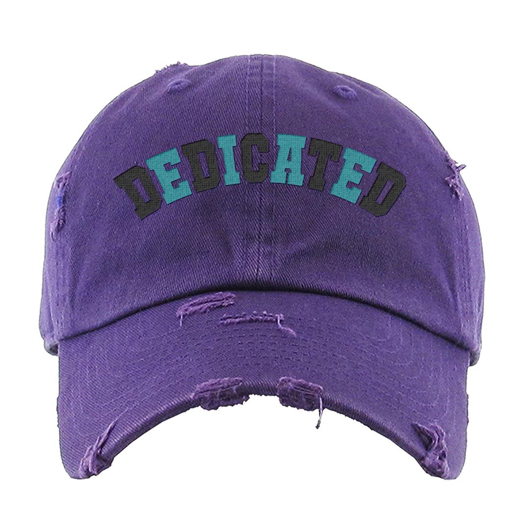 Light Olive 9s Distressed Dad Hat | Dedicated, Purple