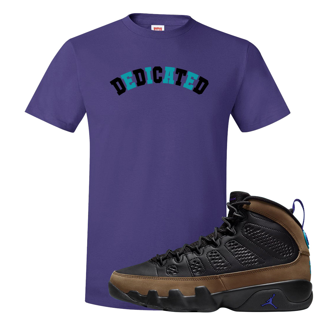 Light Olive 9s T Shirt | Dedicated, Purple