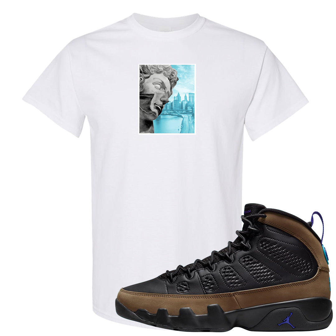 Light Olive 9s T Shirt | Miguel, White