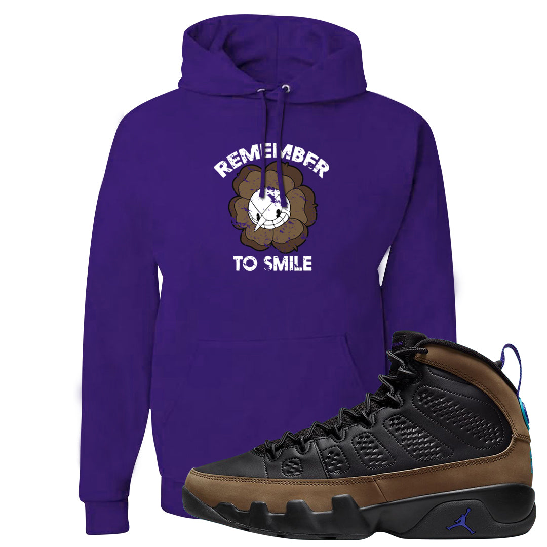 Light Olive 9s Hoodie | Remember To Smile, Purple
