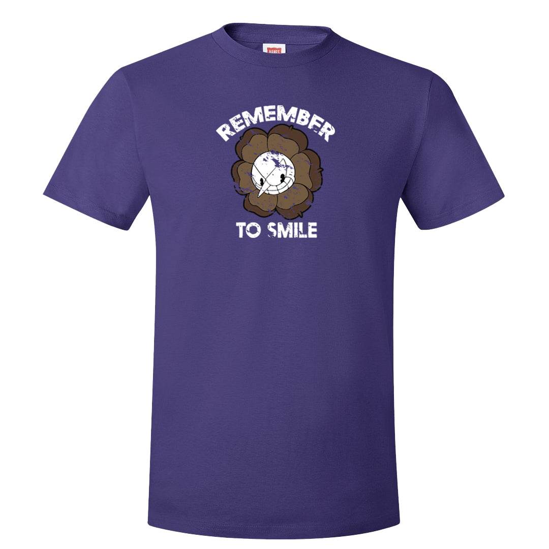 Light Olive 9s T Shirt | Remember To Smile, Purple