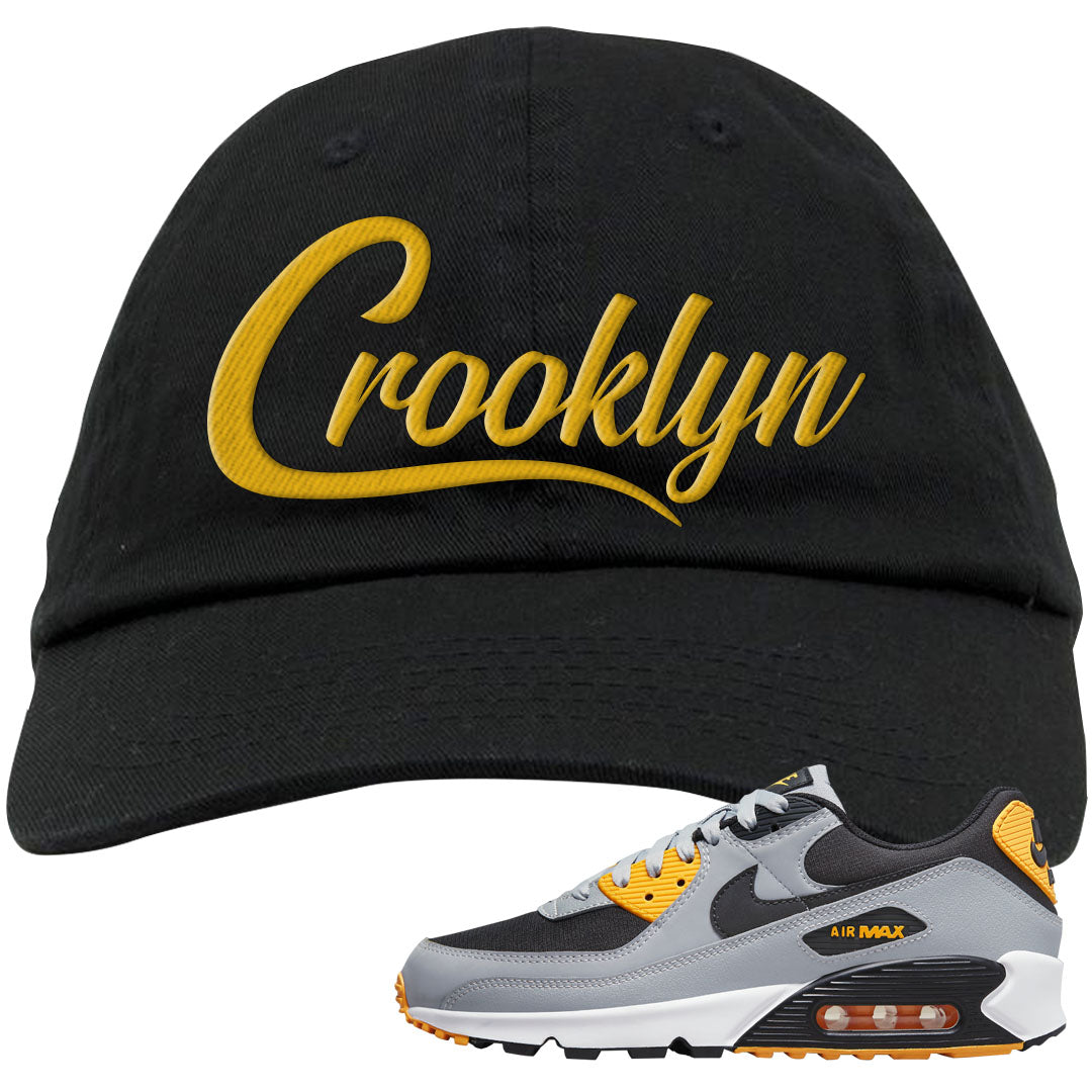Black Grey Gold 90s Dad Hat | Crooklyn, Black