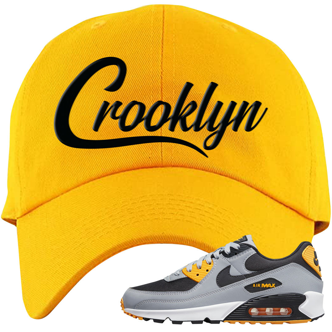 Black Grey Gold 90s Dad Hat | Crooklyn, Gold