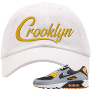 Black Grey Gold 90s Dad Hat | Crooklyn, White