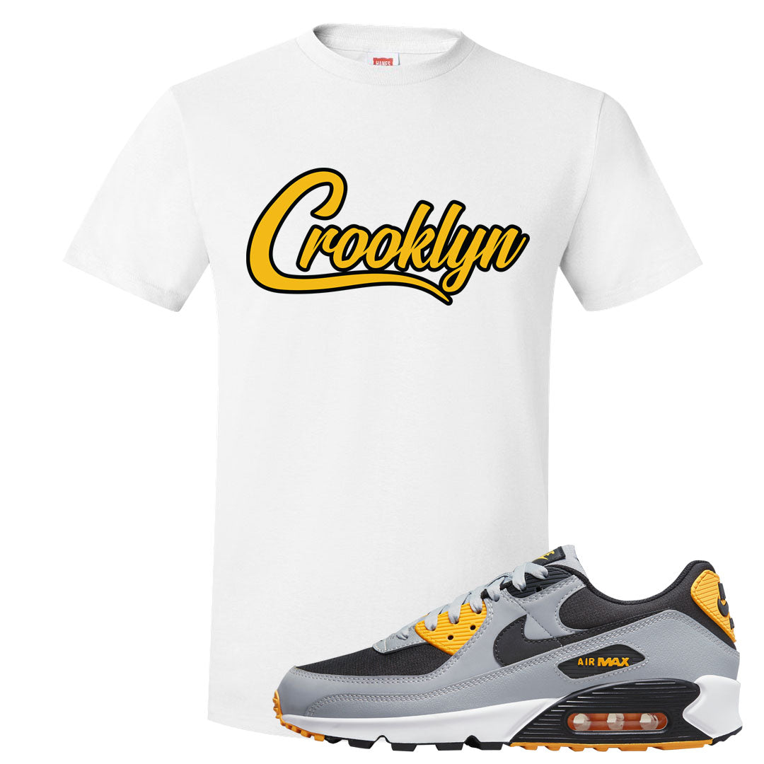 Black Grey Gold 90s T Shirt | Crooklyn, White